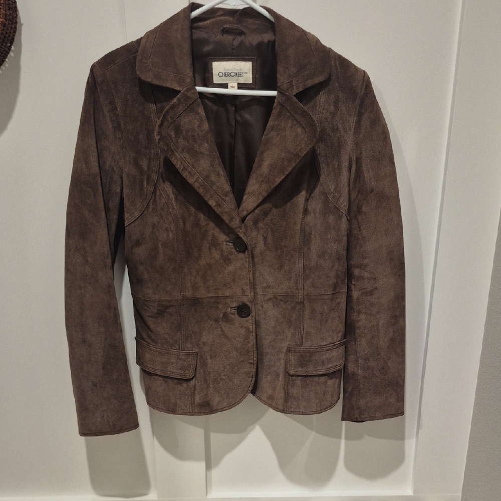Vintage Cherokee Brown Leather Women's Blazer